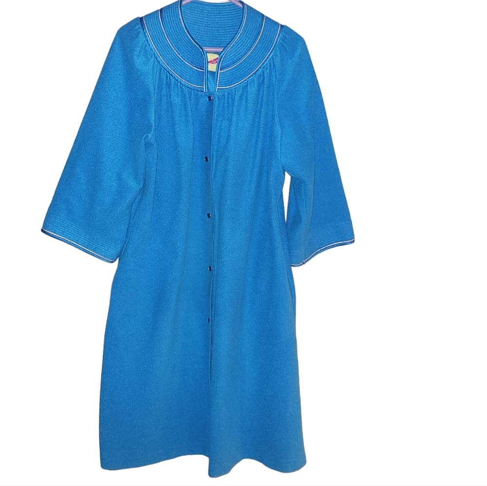 Vintage Evelyn Pearson Night Gown House Coat Blue Siz… Gem